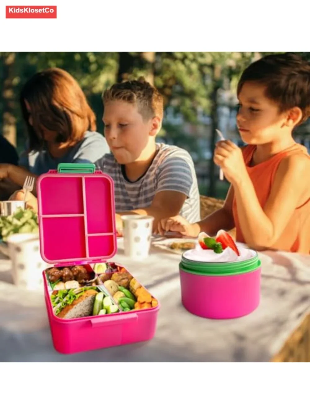 Leak Proof 4 Compartment Bento Lunch Box with Thermo
